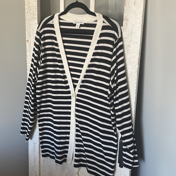 NWOT Coldwater Creek Striped Cardigan - Picture 2 of 7